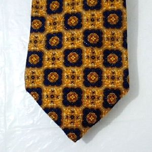 Christian Dior Monsieur vintage blue orange silk tie